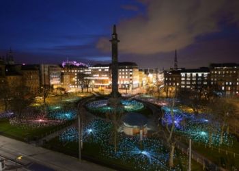 Field of Light Installation. St. Andrews Square, Edinburgh